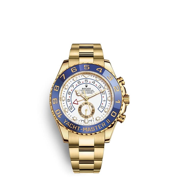 Rolex Yacht-Master | 116688 | Yacht-Master II | Light dial | Ring Command Bezel | White dial | 18 ct yellow gold | m116688-0002 | Men Watch | Rolex Official Retailer - Siam Swiss