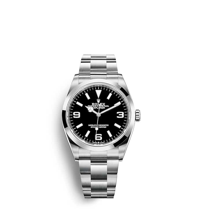 Rolex Explorer | 124270 | Explorer | หน้าปัดสีเข้ม | หน้าปัดสีดำ | ขอบหน้าปัดแบบเรียบ | Oystersteel | m124270-0001 | ชาย Watch | Rolex Official Retailer - Siam Swiss