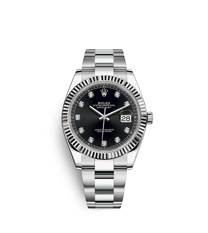 Rolex Datejust | 126334 | Datejust 41 | Dark dial | Bright black dial | The Fluted Bezel | White Rolesor | m126334-0011 | Men Watch | Rolex Official Retailer - Siam Swiss