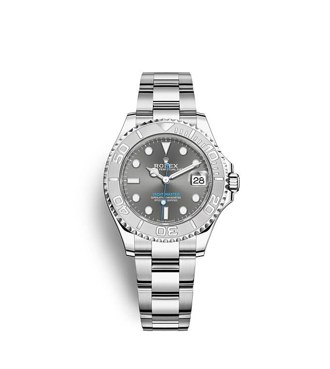 Rolex Yacht-Master | 268622 | Yacht-Master 37 | หน้าปัดสีเข้ม | ขอบหน้าปัดแบบหมุนได้สองทิศทาง | หน้าปัดสีเทาอมน้ำเงิน | Rolesium | m268622-0002 | หญิง Watch | Rolex Official Retailer - Siam Swiss