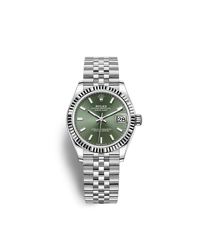 Rolex Datejust | 278274 | Datejust 31 | หน้าปัดสี | หน้าปัดสีเขียวมิ้นต์ | ขอบหน้าปัดแบบเซาะร่อง | White Rolesor | m278274-0018 | หญิง Watch | Rolex Official Retailer - Siam Swiss