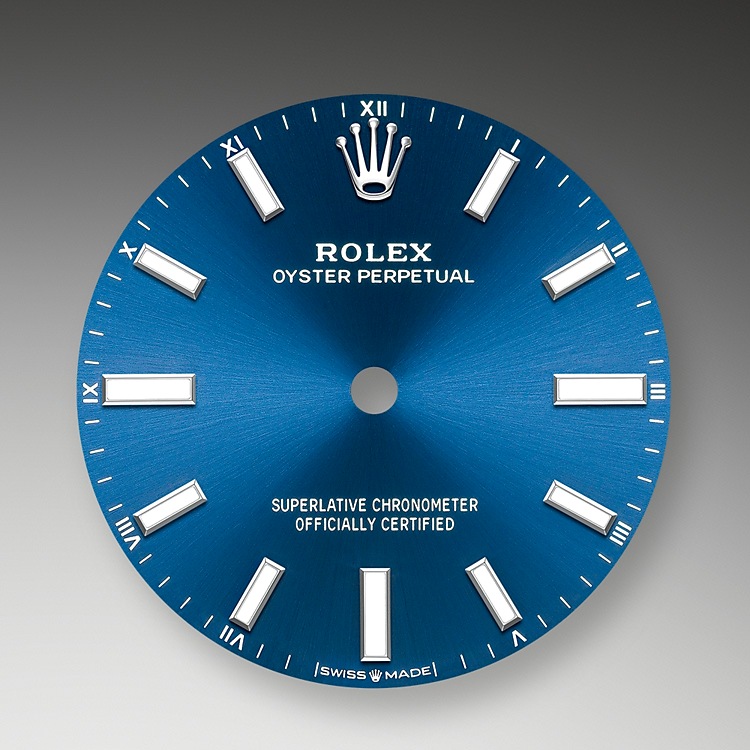Rolex Oyster Perpetual | 124200 | Oyster Perpetual 34 | Coloured dial | Bright blue dial | Oystersteel | The Oyster bracelet | m124200-0003 | Women Watch | Rolex Official Retailer - Siam Swiss