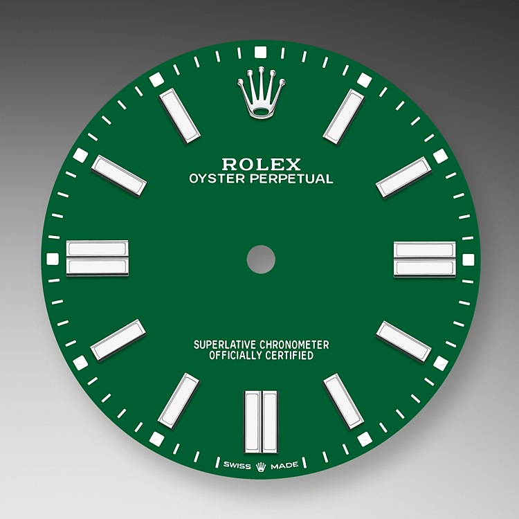 Rolex Oyster Perpetual | 124300 | Oyster Perpetual 41 | Coloured dial | Green Dial | Oystersteel | The Oyster bracelet | m124300-0005 | Men Watch | Rolex Official Retailer - Siam Swiss