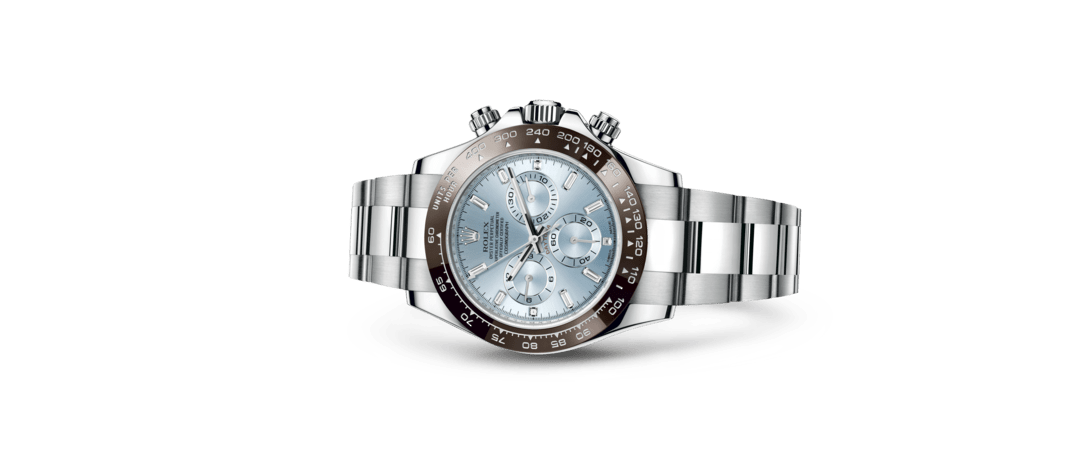 Rolex Cosmograph Daytona | 116506 | Cosmograph Daytona | หน้าปัดประดับอัญมณี | หน้าปัดสีฟ้าไอซ์บลู | มาตรวัดความเร็ว | แพลทินัม | m116506-0002 | ชาย Watch | Rolex Official Retailer - Siam Swiss