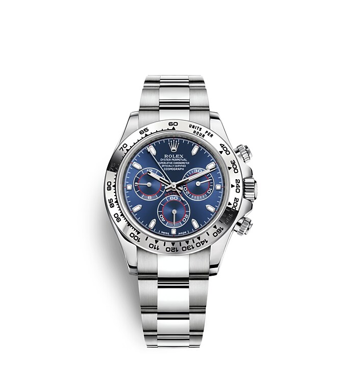 Rolex Cosmograph Daytona | 116509 | Cosmograph Daytona | หน้าปัดสี | มาตรวัดความเร็ว | หน้าปัดสีน้ำเงินสว่าง | ทองคำขาว 18 กะรัต | m116509-0071 | ชาย Watch | Rolex Official Retailer - Siam Swiss