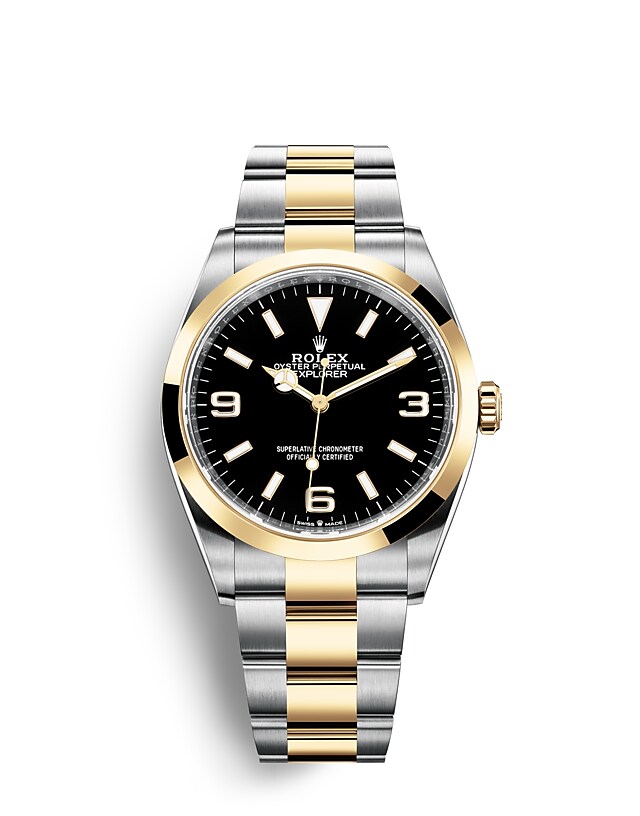 Rolex Explorer | 124273 | Explorer | หน้าปัดสีเข้ม | หน้าปัดสีดำ | ขอบหน้าปัดแบบเรียบ | Yellow Rolesor | m124273-0001 | ชาย Watch | Rolex Official Retailer - Siam Swiss