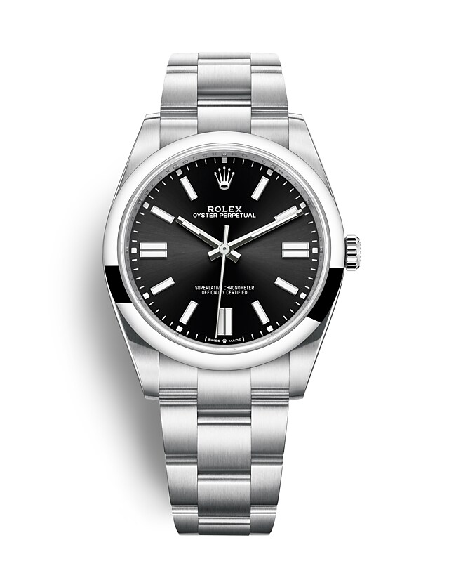 Rolex Oyster Perpetual | 124300 | Oyster Perpetual 41 | Dark dial | Bright black dial | Oystersteel | The Oyster bracelet | m124300-0002 | Men Watch | Rolex Official Retailer - Siam Swiss