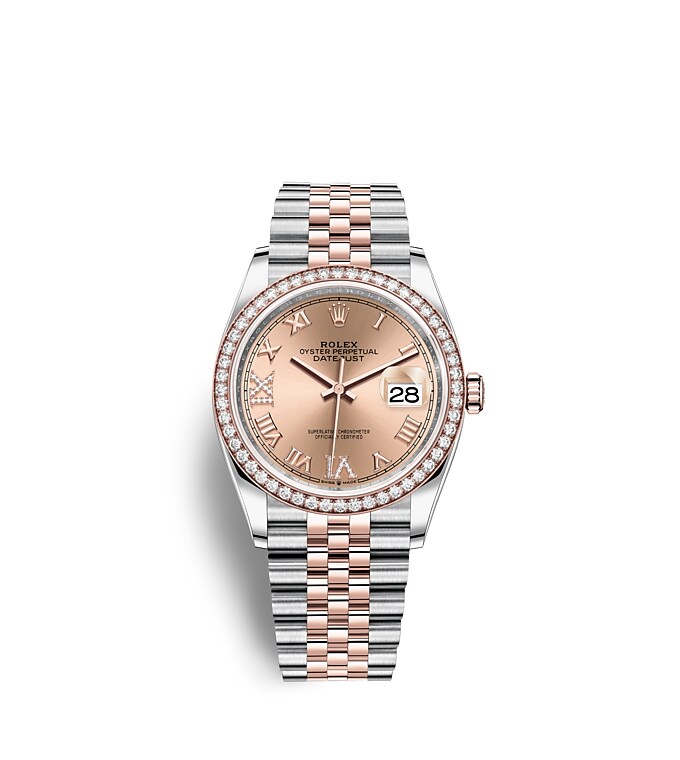 Rolex Datejust | 126281RBR | Datejust 36 | Coloured dial | Rosé-colour dial | Diamond-Set Bezel | Everose Rolesor | m126281rbr-0015 | Men Watch | Rolex Official Retailer - Siam Swiss