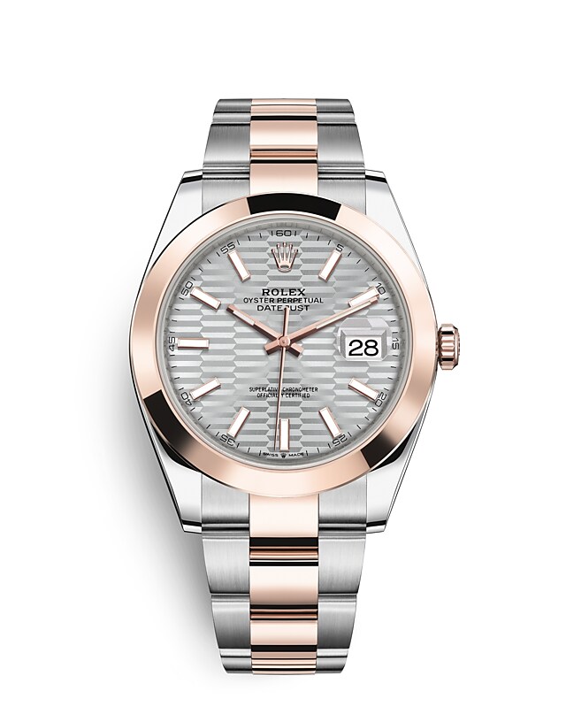Rolex Datejust | 126301 | Datejust 41 | Light dial | Silver dial | Everose Rolesor | The Oyster bracelet | m126301-0017 | Men Watch | Rolex Official Retailer - Siam Swiss