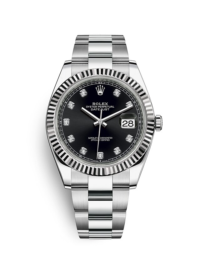 Rolex Datejust | 126334 | Datejust 41 | Dark dial | Bright black dial | The Fluted Bezel | White Rolesor | m126334-0011 | Men Watch | Rolex Official Retailer - Siam Swiss