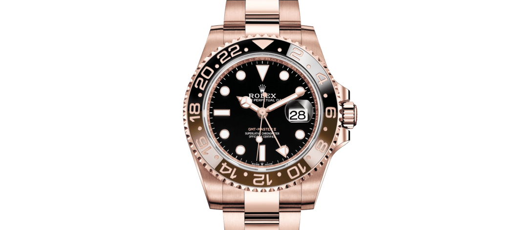 Rolex GMT-Master II | 126715CHNR | GMT-Master II | หน้าปัดสีเข้ม | ขอบหน้าปัดแสดงเวลา 24 ชั่วโมงแบบหมุนได้ | หน้าปัดสีดำ | เอเวอร์โรสโกลด์ 18 กะรัต | m126715chnr-0001 | ชาย Watch | Rolex Official Retailer - Siam Swiss