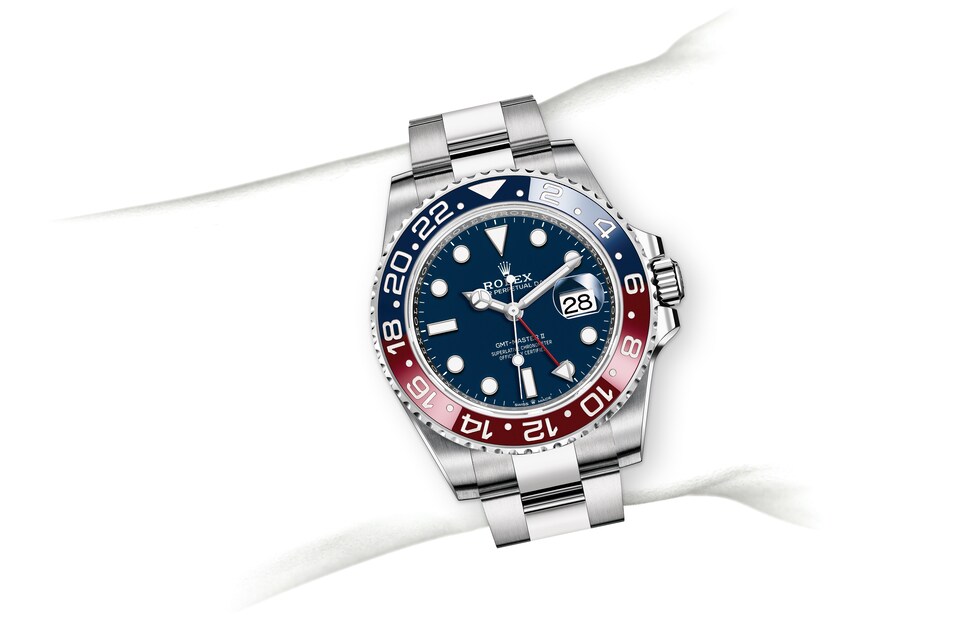 Rolex GMT-Master II | 126719BLRO | GMT-Master II | หน้าปัดสี | ขอบหน้าปัดแสดงเวลา 24 ชั่วโมงแบบหมุนได้ | หน้าปัดสีน้ำเงินเข้ม | ทองคำขาว 18 กะรัต | m126719blro-0003 | ชาย Watch | Rolex Official Retailer - Siam Swiss