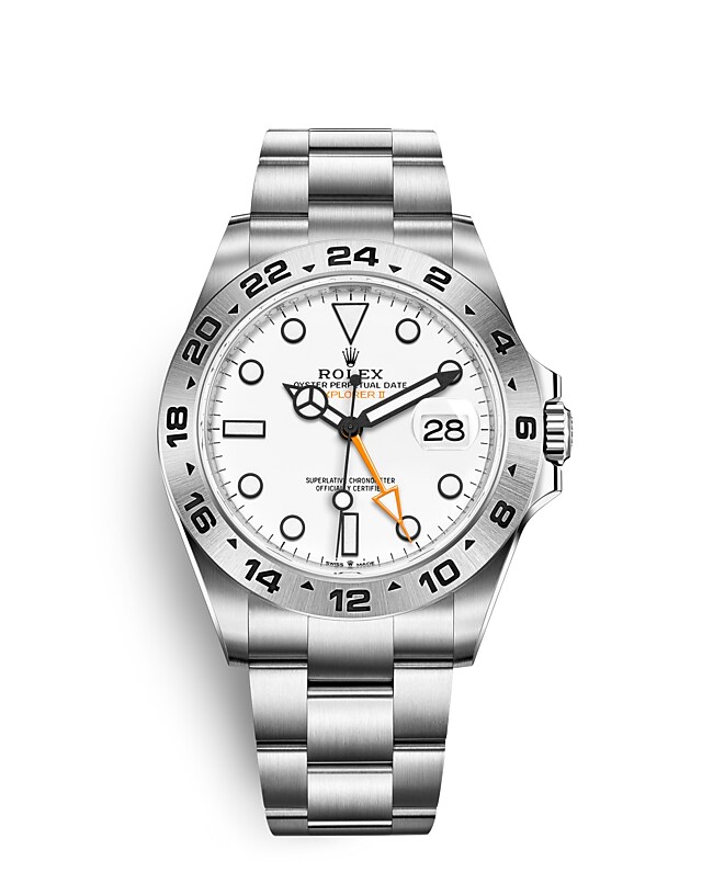 Rolex Explorer | 226570 | Explorer II | หน้าปัดสีอ่อน | ขอบหน้าปัด 24 ชั่วโมง | หน้าปัดสีขาว | Oystersteel | m226570-0001 | ชาย Watch | Rolex Official Retailer - Siam Swiss