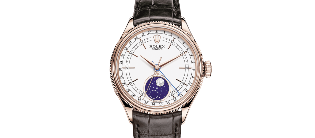 Rolex Cellini | 50535 | Cellini Moonphase | หน้าปัดสีอ่อน | หน้าปัดสีขาว | ขอบแบบทรงโดมและเซาะร่อง | เอเวอร์โรสโกลด์ 18 กะรัต | m50535-0002 | ชาย Watch | Rolex Official Retailer - Siam Swiss