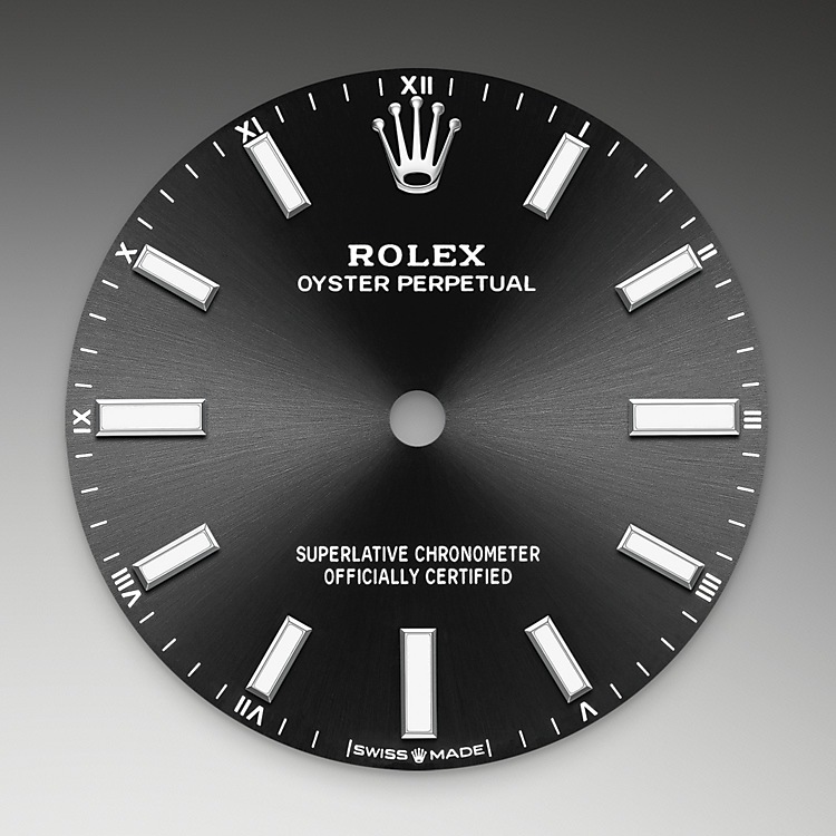 Rolex Oyster Perpetual | 124200 | Oyster Perpetual 34 | Dark dial | Bright black dial | Oystersteel | The Oyster bracelet | M124200-0002 | Women Watch | Rolex Official Retailer - Siam Swiss
