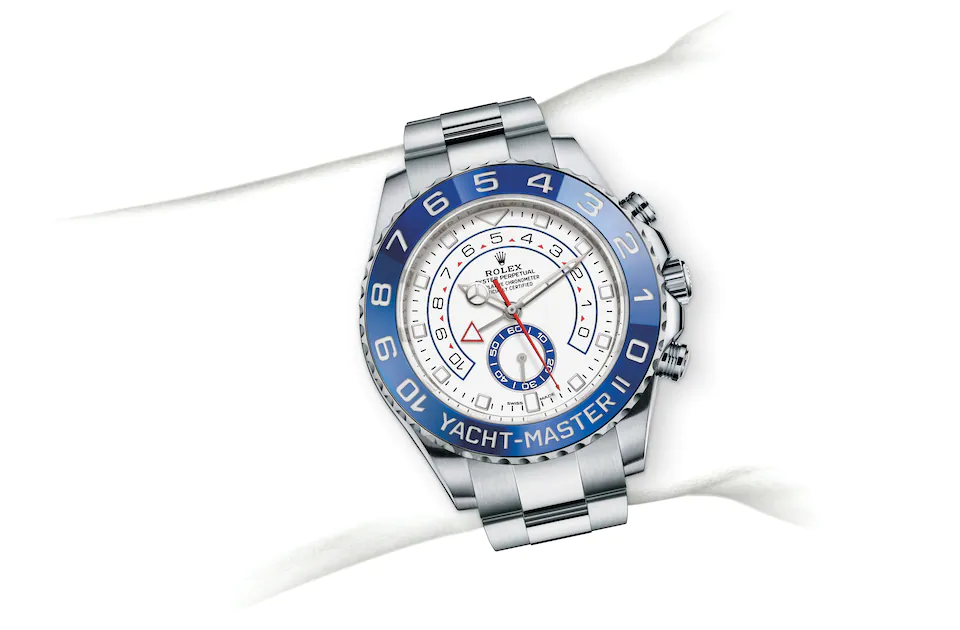 Rolex Yacht-Master | 116680 | Yacht-Master II | หน้าปัดสีอ่อน | ขอบหน้าปัด Ring Command | หน้าปัดสีขาว | Oystersteel | M116680-0002 | ชาย Watch | Rolex Official Retailer - Siam Swiss