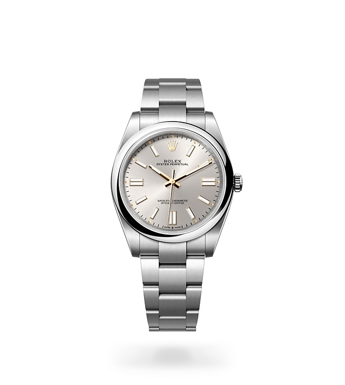 Rolex Oyster Perpetual | 124300 | Oyster Perpetual 41 | Light dial | Silver dial | Oystersteel | The Oyster bracelet | M124300-0001 | Men Watch | Rolex Official Retailer - Siam Swiss