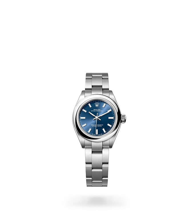 Rolex Oyster Perpetual | 276200 | Oyster Perpetual 28 | Coloured dial | Bright blue dial | Oystersteel | The Oyster bracelet | M276200-0003 | Women Watch | Rolex Official Retailer - Siam Swiss