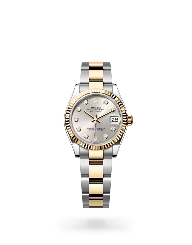 Rolex Datejust | 278273 | Datejust 31 | หน้าปัดประดับอัญมณี | หน้าปัดเงิน | ขอบหน้าปัดแบบร่อง | Yellow Rolesor | M278273-0019 | หญิง Watch | Rolex Official Retailer - Siam Swiss