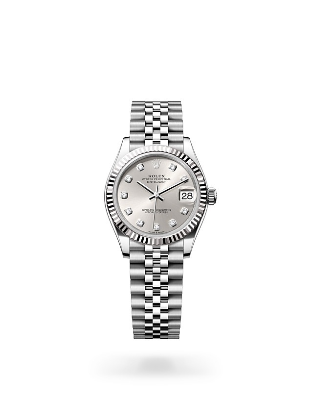 Rolex Datejust | 278274 | Datejust 31 | หน้าปัดประดับอัญมณี | หน้าปัดเงิน | ขอบหน้าปัดแบบร่อง | White Rolesor | M278274-0030 | หญิง Watch | Rolex Official Retailer - Siam Swiss