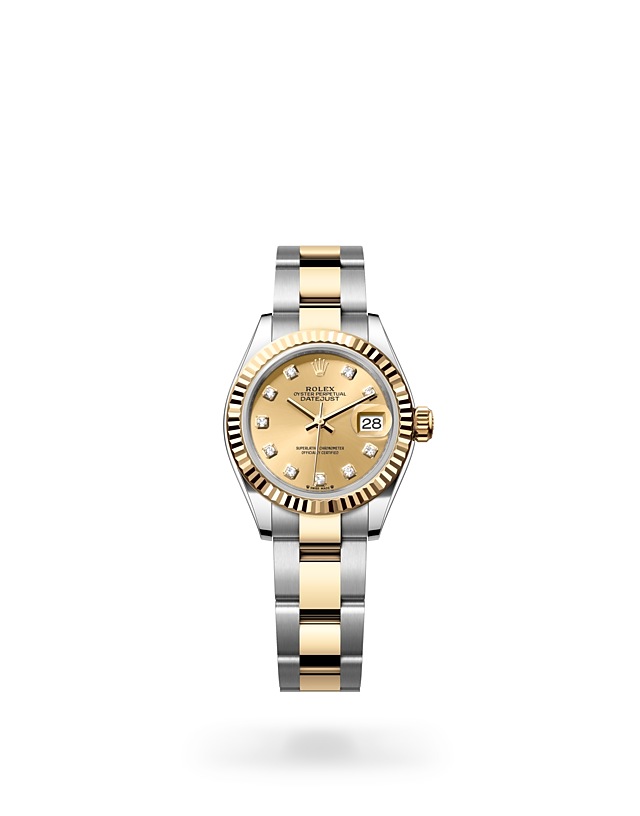 Rolex Lady-Datejust | 279173 | Lady-Datejust | Coloured dial | Champagne-colour dial | Fluted bezel | Yellow Rolesor | M279173-0012 | Women Watch | Rolex Official Retailer - Siam Swiss