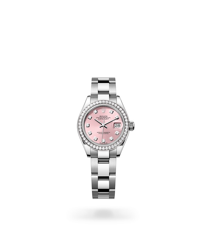Rolex Lady-Datejust | 279384RBR | Lady-Datejust | หน้าปัดประดับอัญมณี | หน้าปัดสีชมพู | ขอบหน้าปัดประดับเพชร | White Rolesor | M279384RBR-0004 | หญิง Watch | Rolex Official Retailer - Siam Swiss
