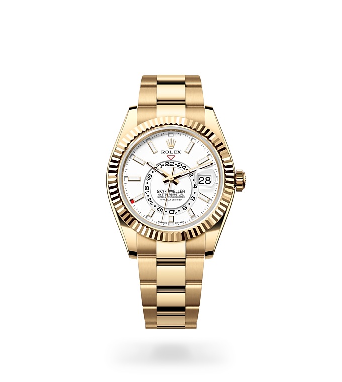 Rolex Sky-Dweller | 336938 | Sky-Dweller | Light dial | Intense white dial | The Fluted Bezel | 18 ct yellow gold | M336938-0003 | Men Watch | Rolex Official Retailer - Siam Swiss