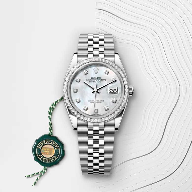 Rolex Datejust in White Rolesor - การผสมผสานระหว่าง Oystersteel และทองคำขาว, M126284RBR-0011 - Siam Swiss