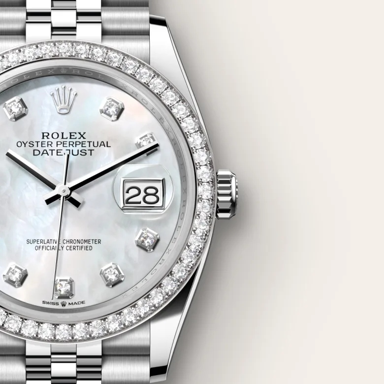 Rolex Datejust in White Rolesor - การผสมผสานระหว่าง Oystersteel และทองคำขาว, M126284RBR-0011 - Siam Swiss