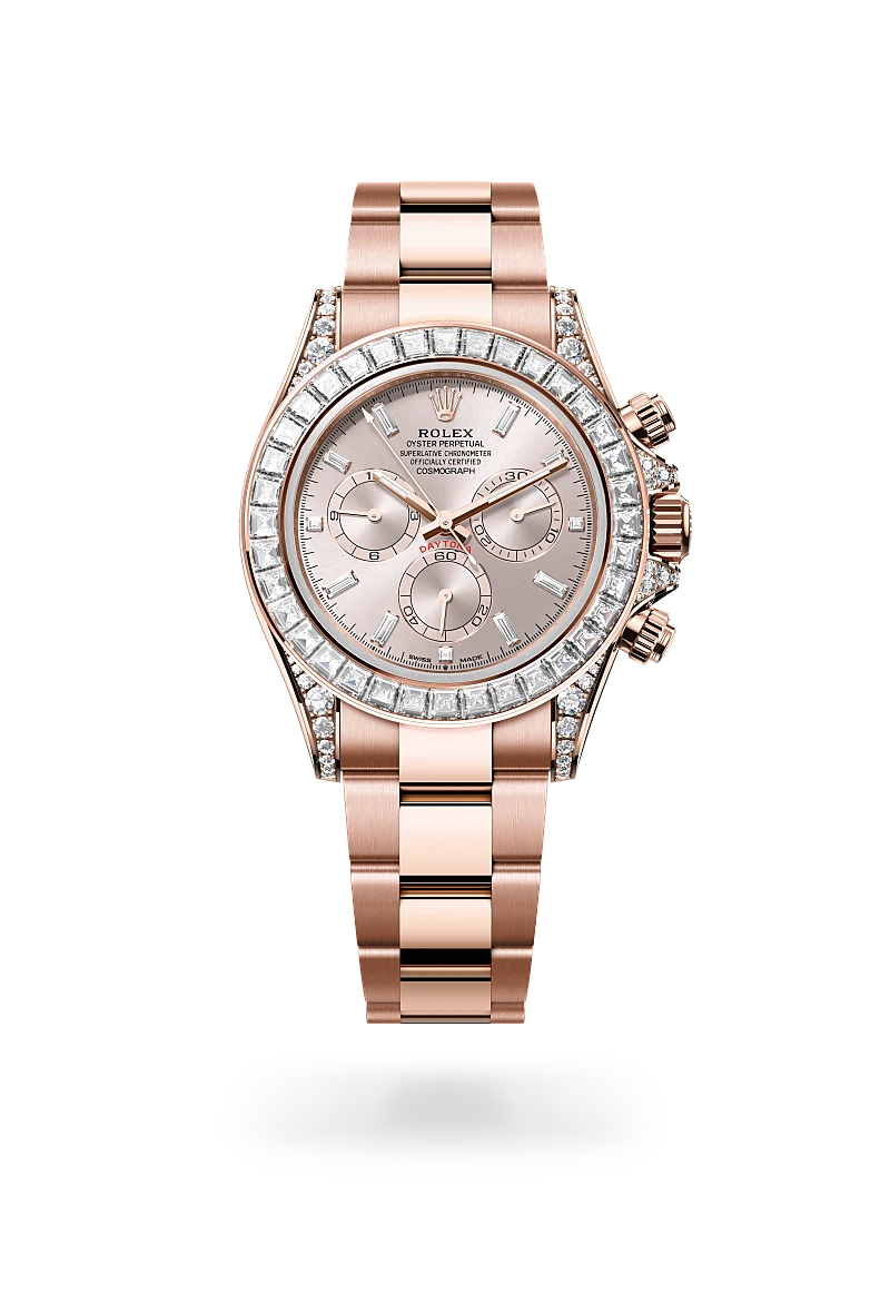 Rolex Cosmograph Daytona in 18 ct Everose gold with lugs set with diamonds, M126595TBR-0001 - Siam Swiss
