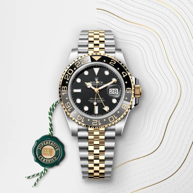 Rolex GMT-Master II in Yellow Rolesor - การผสมผสานระหว่าง Oystersteel และทองคำ, M126713GRNR-0001 - Siam Swiss