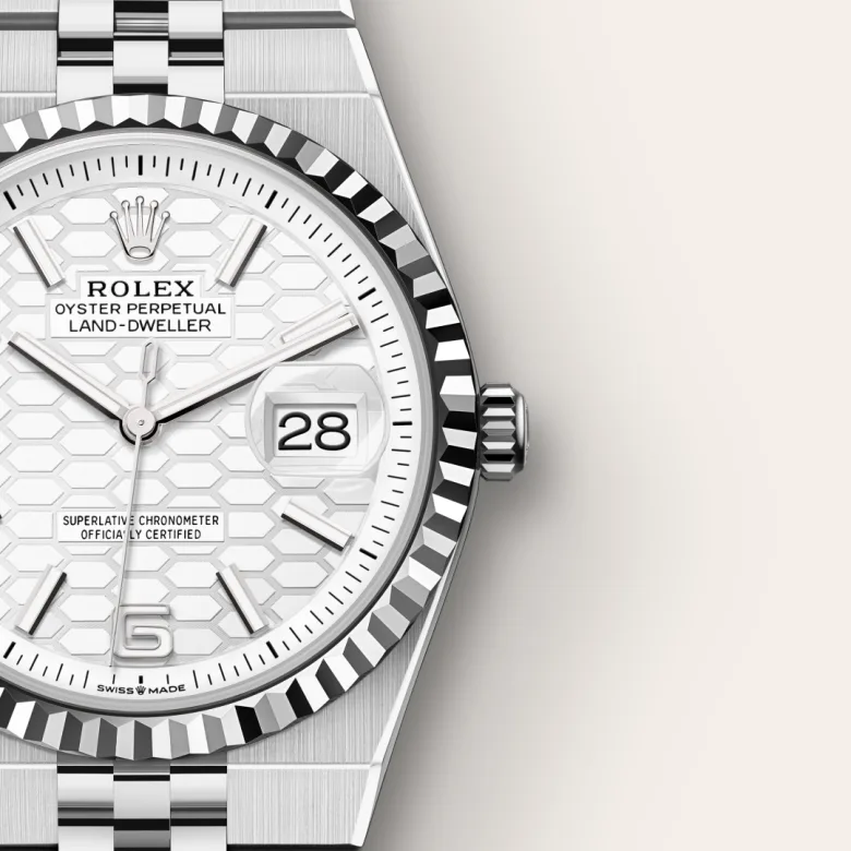 Rolex Land Dweller in White Rolesor - combination of Oystersteel and white gold, M127234-0001 - Siam Swiss