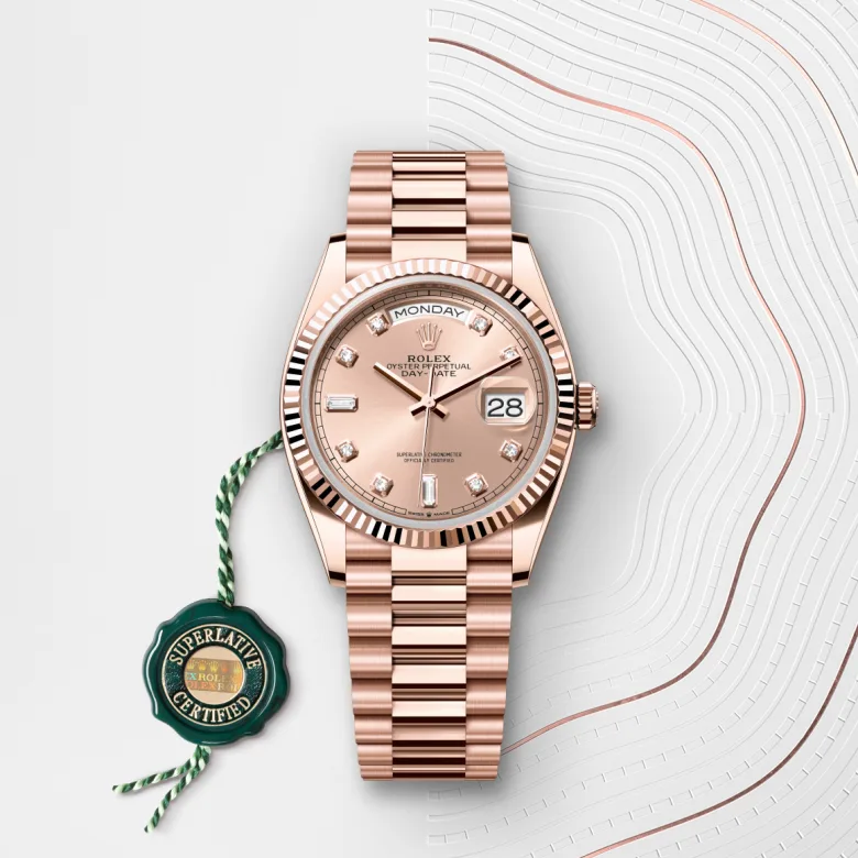 Rolex Day-Date in Everose gold 18 กะรัต, M128235-0009 - Siam Swiss