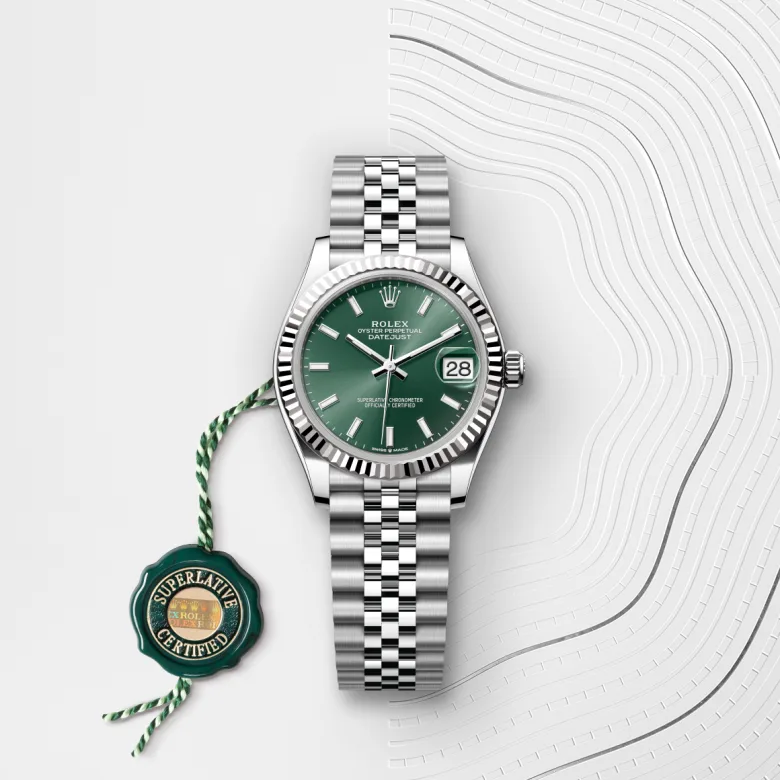 Rolex Datejust in White Rolesor - การผสมผสานระหว่าง Oystersteel และทองคำขาว, M278274-0018 - Siam Swiss