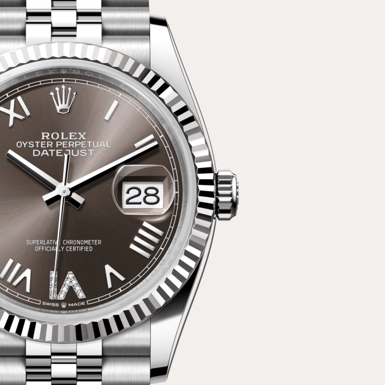 Rolex Datejust in White Rolesor - การผสมผสานระหว่าง Oystersteel และทองคำขาว, M126234-0071 - Siam Swiss