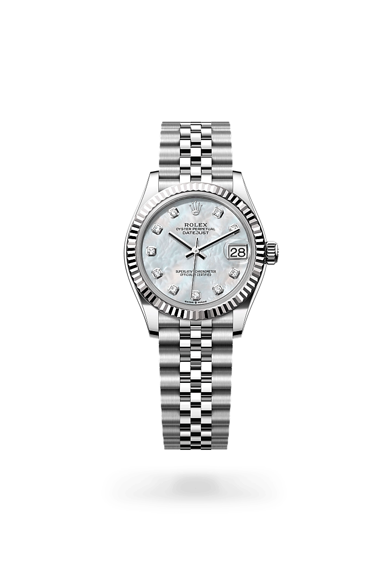 rolex Datejust in White Rolesor - การผสมผสานระหว่าง Oystersteel และทองคำขาว, M278274-0006 - Siam Swiss Rolex Boutique